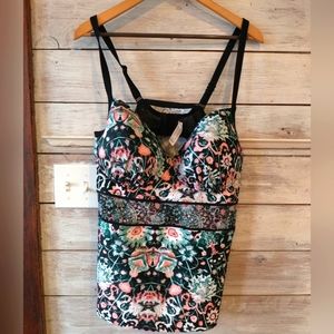 Cacique Swim Top Black & Pink Size 40DD